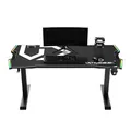 ULTRADESK Herný stôl FORCE - biely, 166x70 cm, 76.5 cm, s XXL podložkou pod myš, držiak slúchadiel aj nápojov, RGB podsvietenie