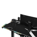 ULTRADESK Herný stôl FORCE - biely, 166x70 cm, 76.5 cm, s XXL podložkou pod myš, držiak slúchadiel aj nápojov, RGB podsvietenie