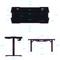 ULTRADESK Herný stôl FORCE - biely, 166x70 cm, 76.5 cm, s XXL podložkou pod myš, držiak slúchadiel aj nápojov, RGB podsvietenie