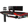 ULTRADESK Herný stôl FORCE - červený, 166x70 cm, 76.5 cm, s XXL podložkou pod myš, držiak slúchadiel aj nápojov, RGB podsvietenie