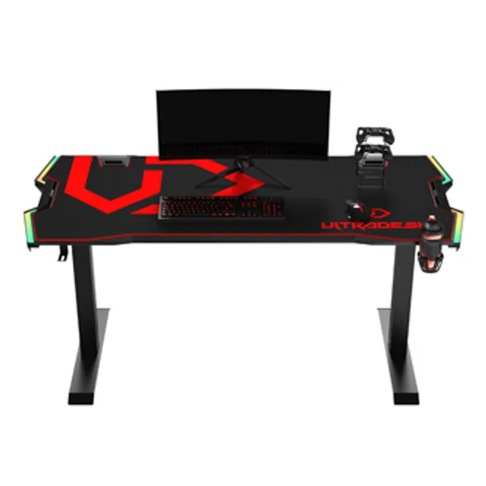 Hlavný obrázok produktu ULTRADESK Herní stůl FORCE - červený, 166x70 cm, 76.5 cm, s XXL podložkou pod myš, držák