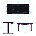 ULTRADESK Herný stôl FORCE - modrý, 166x70 cm, 76.5 cm, s XXL podložkou pod myš, držiak slúchadiel aj nápojov, RGB podsvietenie
