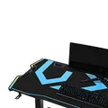 ULTRADESK Herný stôl FORCE - modrý, 166x70 cm, 76.5 cm, s XXL podložkou pod myš, držiak slúchadiel aj nápojov, RGB podsvietenie
