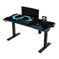 Ďalší obrázok produktu ULTRADESK Herný stôl FORCE - modrý, 166x70 cm, 76.5 cm, s XXL podložkou pod myš, držiak slúchadiel aj nápojov, RGB podsvietenie