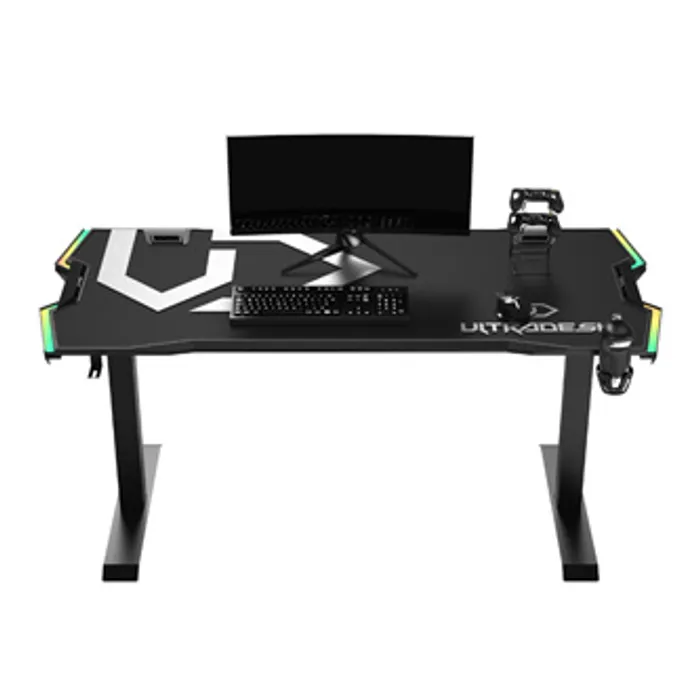 Hlavný obrázok produktu ULTRADESK Herní stůl FORCE - šedý, 166x70 cm, 76.5 cm, s XXL podložkou pod myš, držák slu