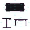 ULTRADESK Herný stôl FORCE - šedý, 166x70 cm, 76.5 cm, s XXL podložkou pod myš, držiak slúchadiel aj nápojov, RGB podsvietenie