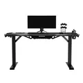 ULTRADESK Herný stôl FORCE - šedý, 166x70 cm, 76.5 cm, s XXL podložkou pod myš, držiak slúchadiel aj nápojov, RGB podsvietenie