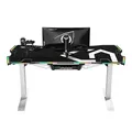 ULTRADESK Herný stôl FORCE SNOW - biely, 166x70 cm, 76.5 cm, s XXL podložkou pod myš, držiak slúchadiel aj nápojov, RGB podsvieten