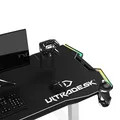 ULTRADESK Herný stôl FORCE SNOW - biely, 166x70 cm, 76.5 cm, s XXL podložkou pod myš, držiak slúchadiel aj nápojov, RGB podsvieten