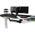 ULTRADESK Herný stôl FORCE SNOW - biely, 166x70 cm, 76.5 cm, s XXL podložkou pod myš, držiak slúchadiel aj nápojov, RGB podsvieten