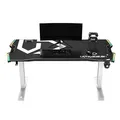 ULTRADESK Herný stôl FORCE SNOW - biely, 166x70 cm, 76.5 cm, s XXL podložkou pod myš, držiak slúchadiel aj nápojov, RGB podsvieten