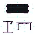 ULTRADESK Herný stôl FORCE SNOW - biely, 166x70 cm, 76.5 cm, s XXL podložkou pod myš, držiak slúchadiel aj nápojov, RGB podsvieten