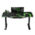 ULTRADESK Herný stôl FORCE - zelený, 166x70 cm, 76.5 cm, s XXL podložkou pod myš, držiak slúchadiel aj nápojov, RGB podsvietenie