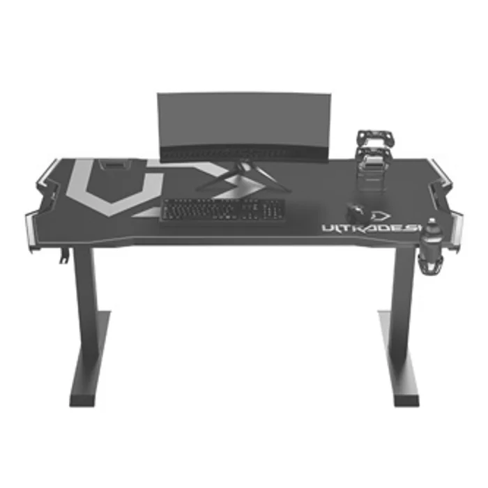 Hlavný obrázok produktu ULTRADESK Herní stůl FORCE - zelený, 166x70 cm, 76.5 cm, s XXL podložkou pod myš, držák s