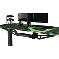 ULTRADESK Herný stôl FORCE - zelený, 166x70 cm, 76.5 cm, s XXL podložkou pod myš, držiak slúchadiel aj nápojov, RGB podsvietenie