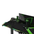 ULTRADESK Herný stôl FORCE - zelený, 166x70 cm, 76.5 cm, s XXL podložkou pod myš, držiak slúchadiel aj nápojov, RGB podsvietenie