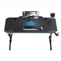 ULTRADESK Herný stôl FRAG - BLUE, 140x66 cm, 76 cm, s XXL podložkou pod myš, s ultradesk BEAM, držiak slúchadiel aj nápojov