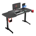 ULTRADESK Herný stôl FRAG - GRAPHITE, 140x66 cm, 76 cm, s XXL podložkou pod myš, s ultradesk BEAM, držiak slúchadiel aj nápojov