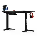 ULTRADESK Herný stôl FRAG - GRAPHITE, 140x66 cm, 76 cm, s XXL podložkou pod myš, s ultradesk BEAM, držiak slúchadiel aj nápojov