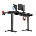 ULTRADESK Herný stôl FRAG - GRAPHITE, 140x66 cm, 76 cm, s XXL podložkou pod myš, s ultradesk BEAM, držiak slúchadiel aj nápojov