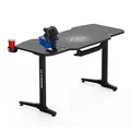 ULTRADESK Herný stôl FRAG - GRAPHITE, 140x66 cm, 76 cm, s XXL podložkou pod myš, s ultradesk BEAM, držiak slúchadiel aj nápojov