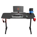 ULTRADESK Herný stôl FRAG - GRAPHITE, 140x66 cm, 76 cm, s XXL podložkou pod myš, s ultradesk BEAM, držiak slúchadiel aj nápojov