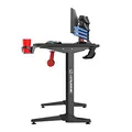 ULTRADESK Herný stôl FRAG - GRAPHITE, 140x66 cm, 76 cm, s XXL podložkou pod myš, s ultradesk BEAM, držiak slúchadiel aj nápojov