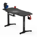 ULTRADESK Herný stôl FRAG - GRAPHITE, 140x66 cm, 76 cm, s XXL podložkou pod myš, s ultradesk BEAM, držiak slúchadiel aj nápojov