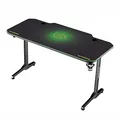 ULTRADESK Herný stôl FRAG - GREEN, 140x66 cm, 76 cm, s XXL podložkou pod myš, s ultradesk BEAM, držiak slúchadiel aj nápojov