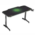 ULTRADESK Herný stôl FRAG - GREEN, 140x66 cm, 76 cm, s XXL podložkou pod myš, s ultradesk BEAM, držiak slúchadiel aj nápojov