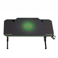 ULTRADESK Herný stôl FRAG - GREEN, 140x66 cm, 76 cm, s XXL podložkou pod myš, s ultradesk BEAM, držiak slúchadiel aj nápojov