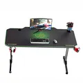 ULTRADESK Herný stôl FRAG - GREEN, 140x66 cm, 76 cm, s XXL podložkou pod myš, s ultradesk BEAM, držiak slúchadiel aj nápojov