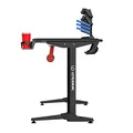 ULTRADESK Herný stôl FRAG - RED, 140x66 cm, 76 cm, s XXL podložkou pod myš, s ultradesk BEAM, držiak slúchadiel aj nápojov