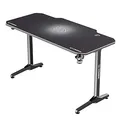 ULTRADESK Herný stôl FRAG - WHITE, 140x66 cm, 76 cm, s XXL podložkou pod myš, s ultradesk BEAM, držiak slúchadiel aj nápojov