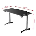 ULTRADESK Herný stôl FRAG - WHITE, 140x66 cm, 76 cm, s XXL podložkou pod myš, s ultradesk BEAM, držiak slúchadiel aj nápojov