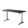 ULTRADESK Herný stôl FRAG XXL BLACK, 160 x 75 cm, 75 cm, držiak nápojov a slúchadiel, stojan BEAM, s celoplošnou XXL podložkou pod