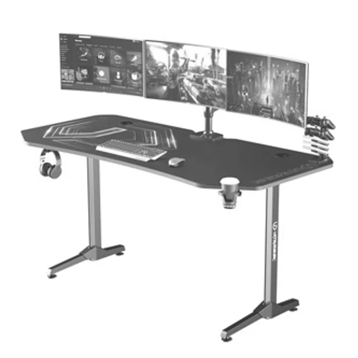 Hlavný obrázok produktu ULTRADESK Herní stůl FRAG XXL BLACK, 160 x 75 cm, 75 cm, držák nápojů a sluchátek, stojan