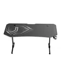 ULTRADESK Herný stôl FRAG XXL BLACK, 160 x 75 cm, 75 cm, držiak nápojov a slúchadiel, stojan BEAM, s celoplošnou XXL podložkou pod