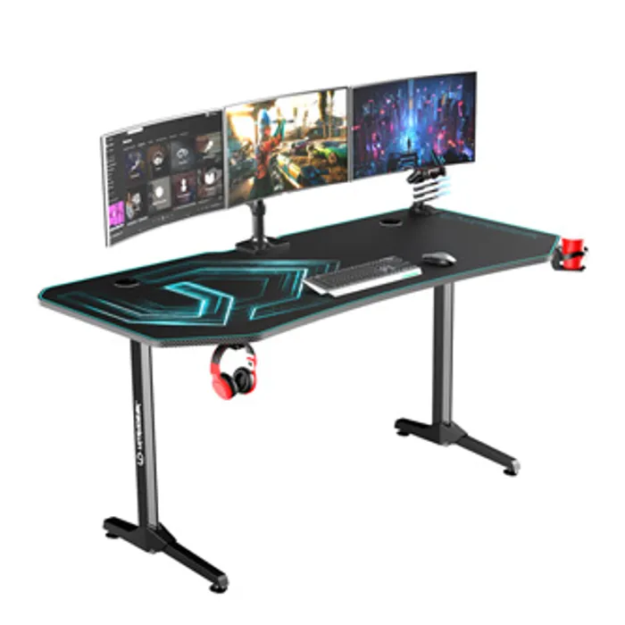 Hlavný obrázok produktu ULTRADESK Herní stůl FRAG XXL BLUE, 160 x 75 cm, 75 cm, držák nápojů a sluchátek, stojan