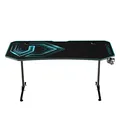 ULTRADESK Herný stôl FRAG XXL BLUE, 160 x 75 cm, 75 cm, držiak nápojov a slúchadiel, stojan BEAM, s celoplošnou XXL podložkou pod 