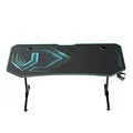 ULTRADESK Herný stôl FRAG XXL BLUE, 160 x 75 cm, 75 cm, držiak nápojov a slúchadiel, stojan BEAM, s celoplošnou XXL podložkou pod 