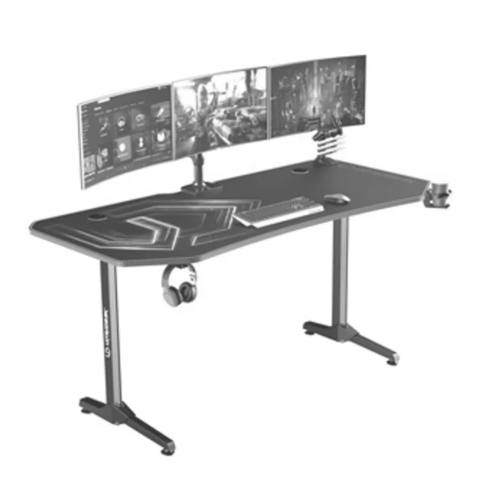 Hlavný obrázok produktu ULTRADESK Herní stůl FRAG XXL BLUE, 160 x 75 cm, 75 cm, držák nápojů a sluchátek, stojan