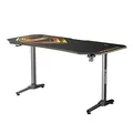 ULTRADESK Herný stôl FRAG XXL GOLD, 160 x 75 cm, 75 cm, držiak nápojov a slúchadiel, stojan BEAM, s celoplošnou XXL podložkou pod 