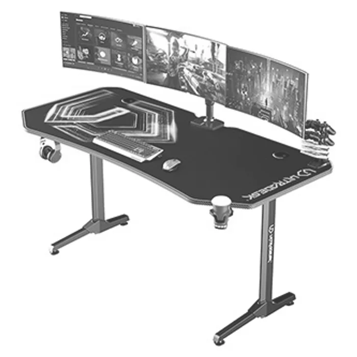 Hlavný obrázok produktu ULTRADESK Herní stůl FRAG XXL GOLD, 160 x 75 cm, 75 cm, držák nápojů a sluchátek, stojan