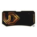 ULTRADESK Herný stôl FRAG XXL GOLD, 160 x 75 cm, 75 cm, držiak nápojov a slúchadiel, stojan BEAM, s celoplošnou XXL podložkou pod 