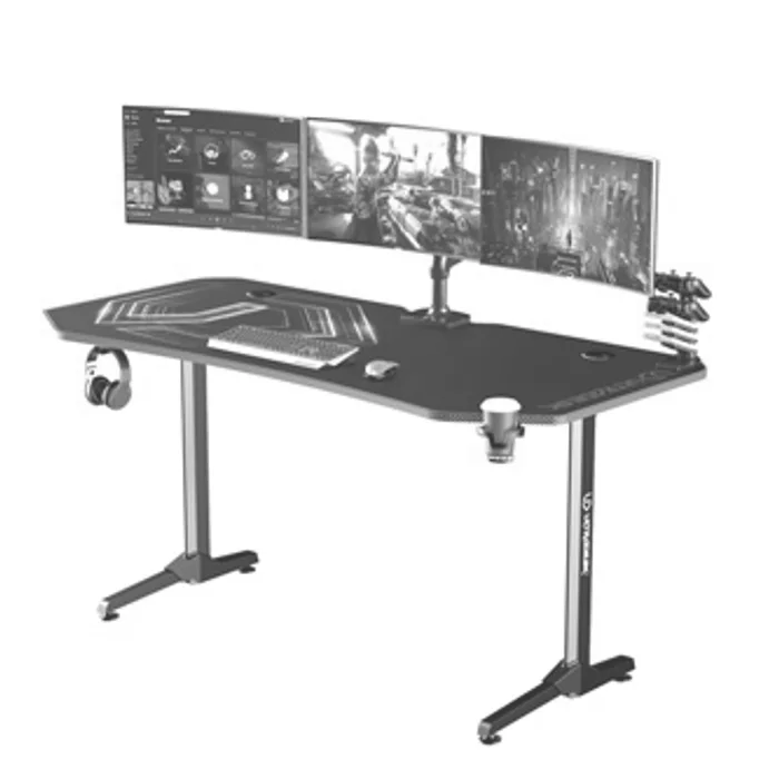 Hlavný obrázok produktu ULTRADESK Herní stůl FRAG XXL GREEN, 160 x 75 cm, 75 cm, držák nápojů a sluchátek, stojan