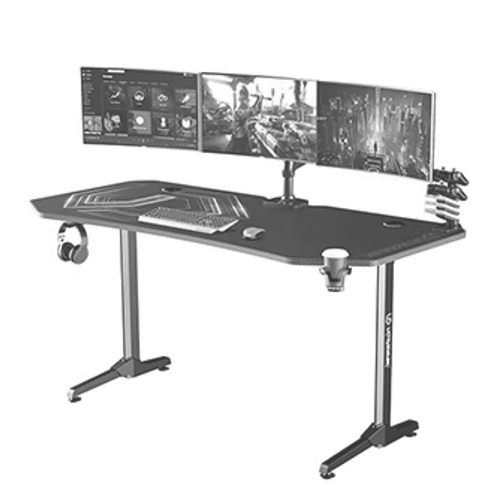Hlavný obrázok produktu ULTRADESK Herní stůl FRAG XXL PINK, 160 x 75 cm, 75 cm, držák nápojů a sluchátek, stojan