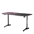 ULTRADESK Herný stôl FRAG XXL PINK, 160 x 75 cm, 75 cm, držiak nápojov a slúchadiel, stojan BEAM, s celoplošnou XXL podložkou pod 