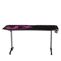ULTRADESK Herný stôl FRAG XXL PINK, 160 x 75 cm, 75 cm, držiak nápojov a slúchadiel, stojan BEAM, s celoplošnou XXL podložkou pod 