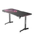 ULTRADESK Herný stôl FRAG XXL PINK, 160 x 75 cm, 75 cm, držiak nápojov a slúchadiel, stojan BEAM, s celoplošnou XXL podložkou pod 